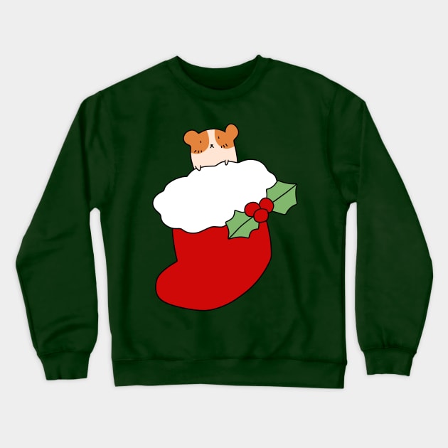 Red Stocking Hamster Crewneck Sweatshirt by saradaboru